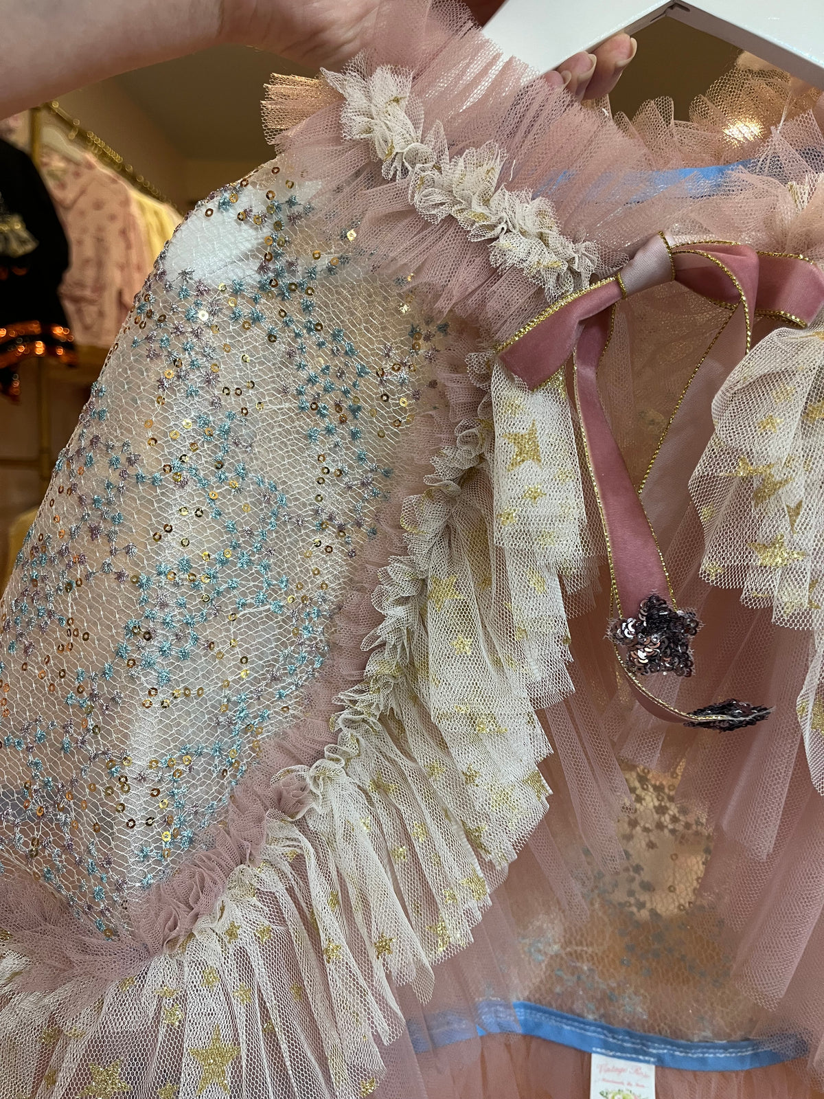 *On Hold* Ooak Bespoke Handmade Cape - Blue/Purple/Gold Accents with Glitter Star Tulle