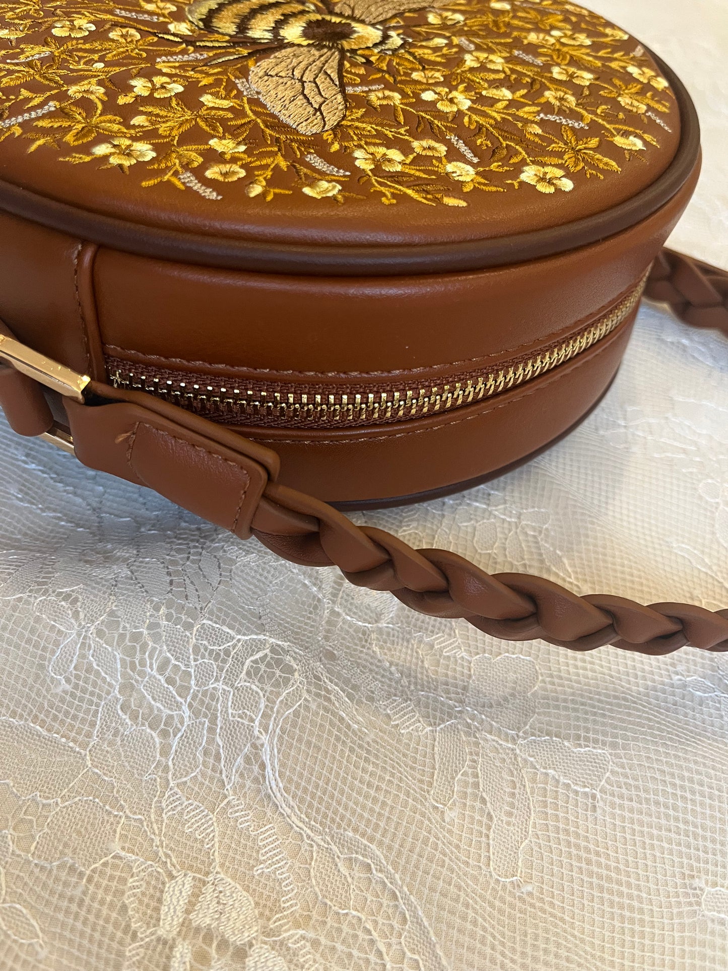 Fable England Bumble Bee Tan Circle Bag