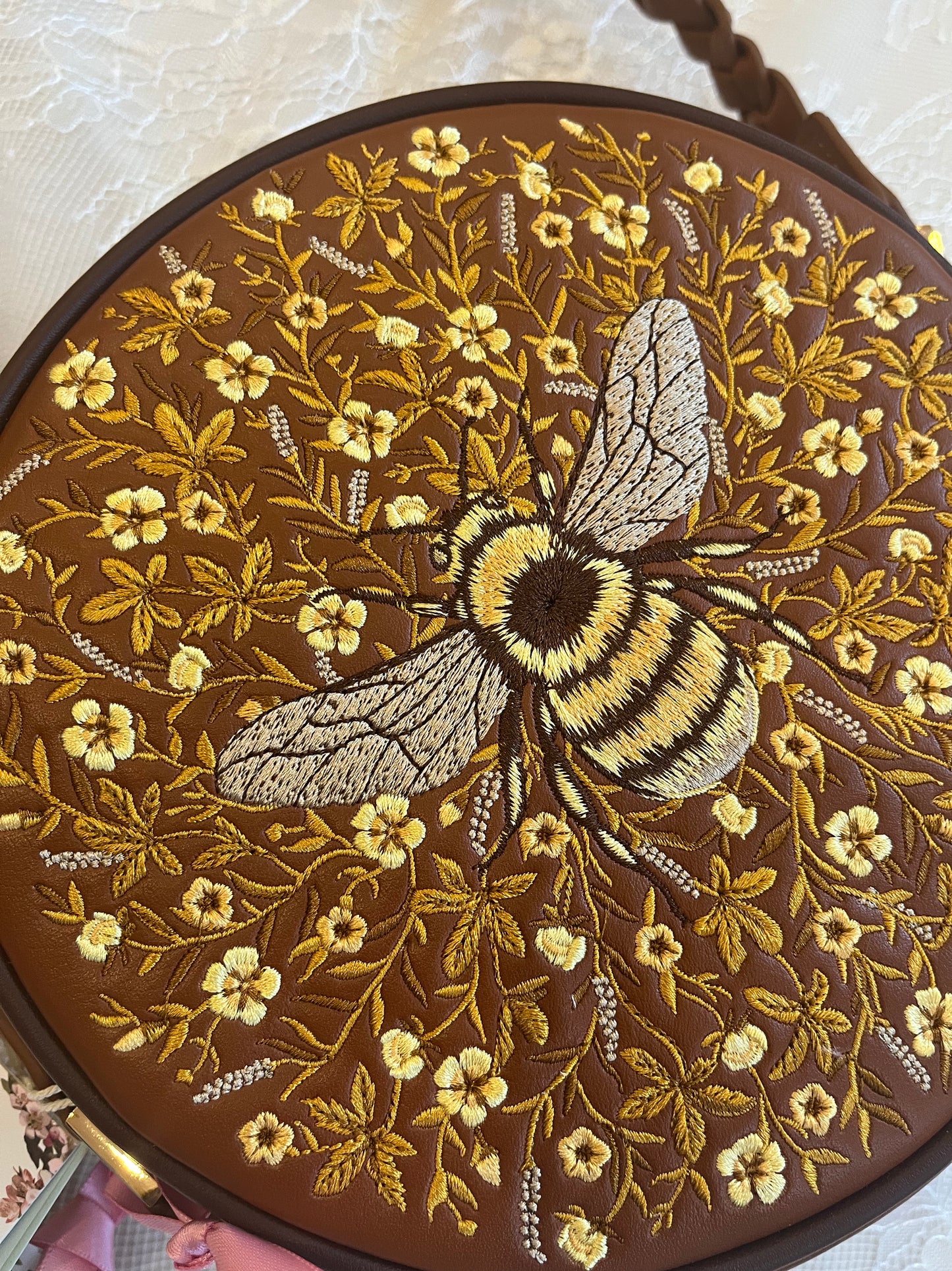 Fable England Bumble Bee Tan Circle Bag