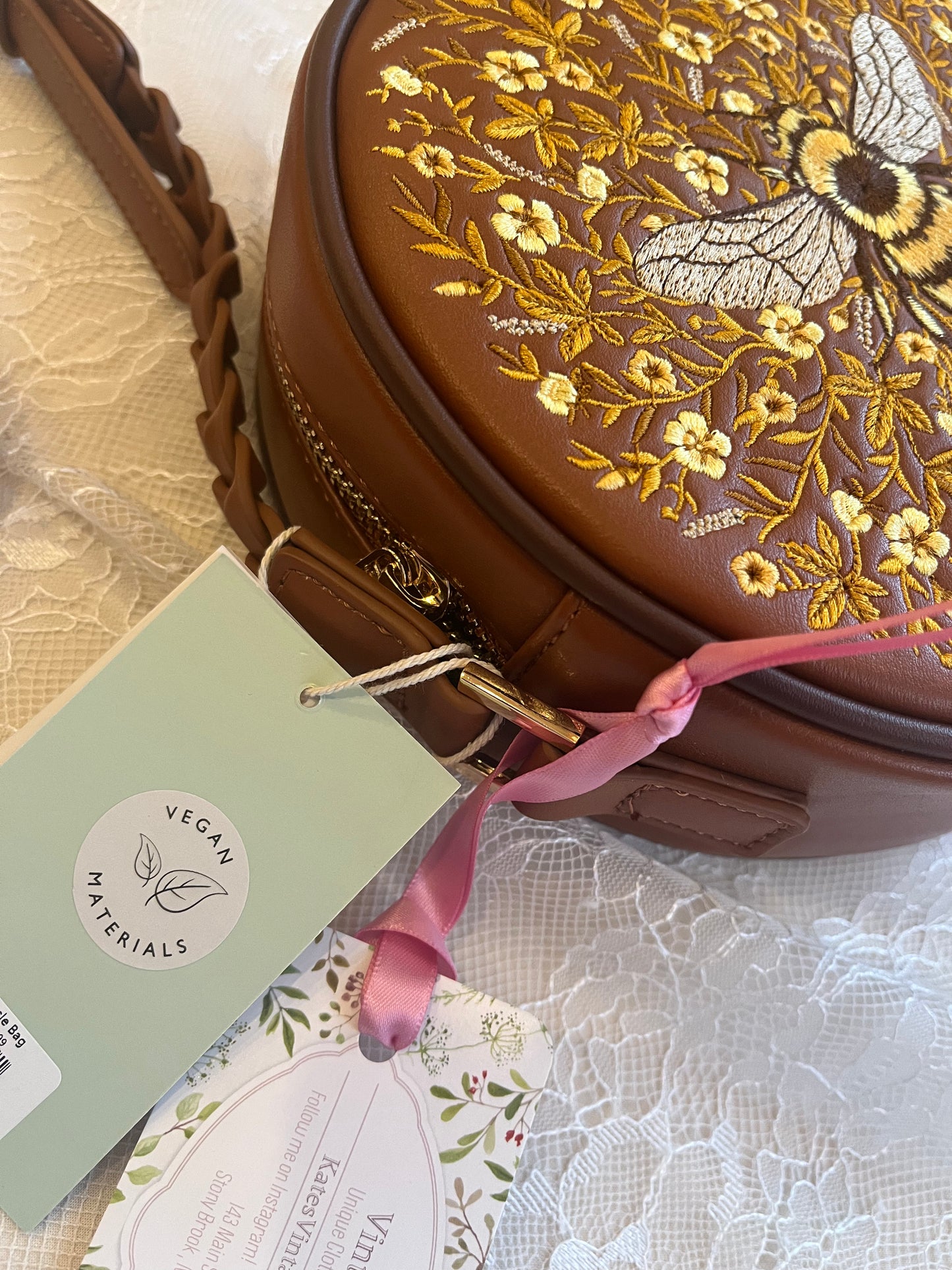 Fable England Bumble Bee Tan Circle Bag