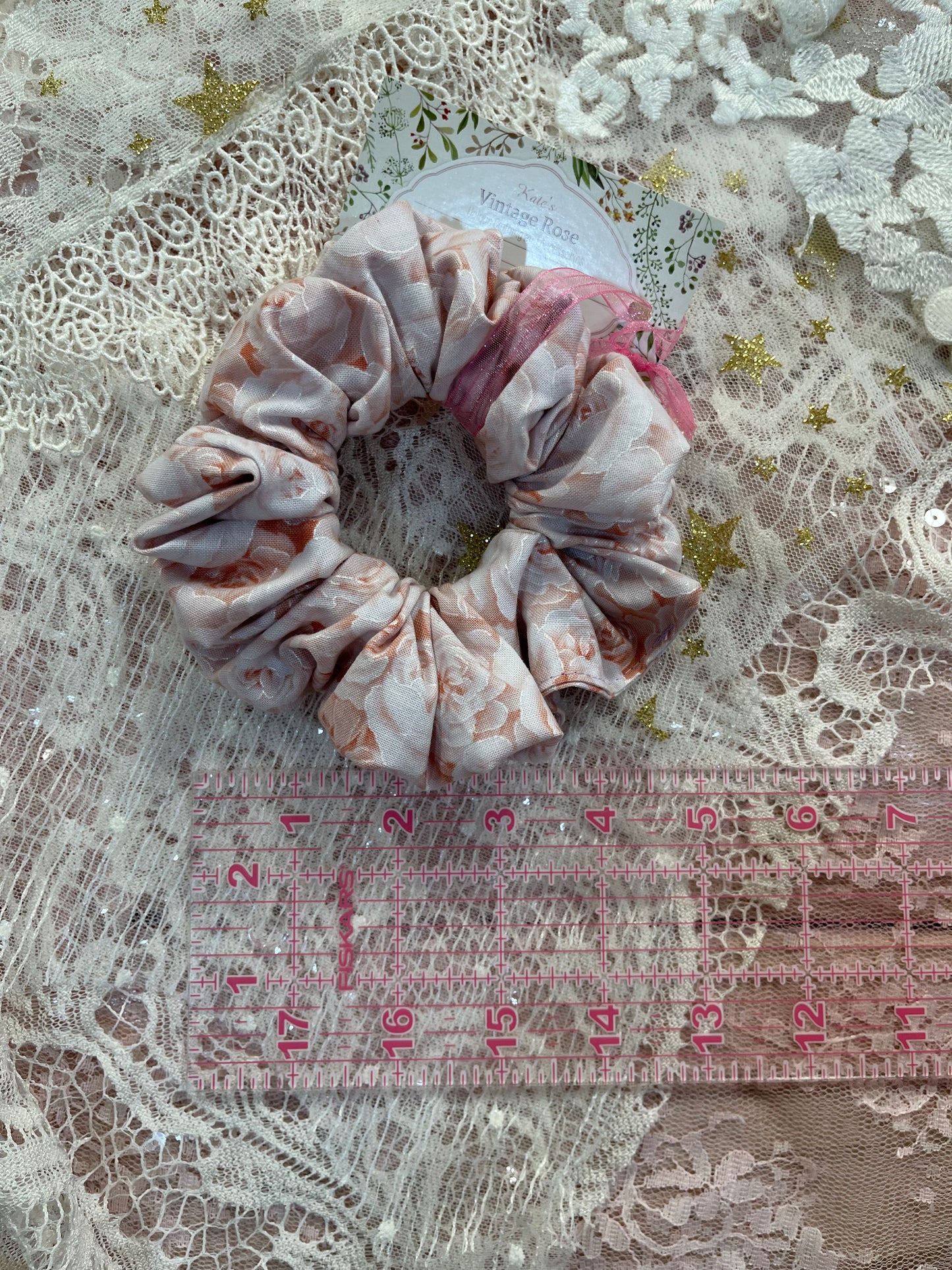 Blush Roses Cotton Around The Bun Scrunchie