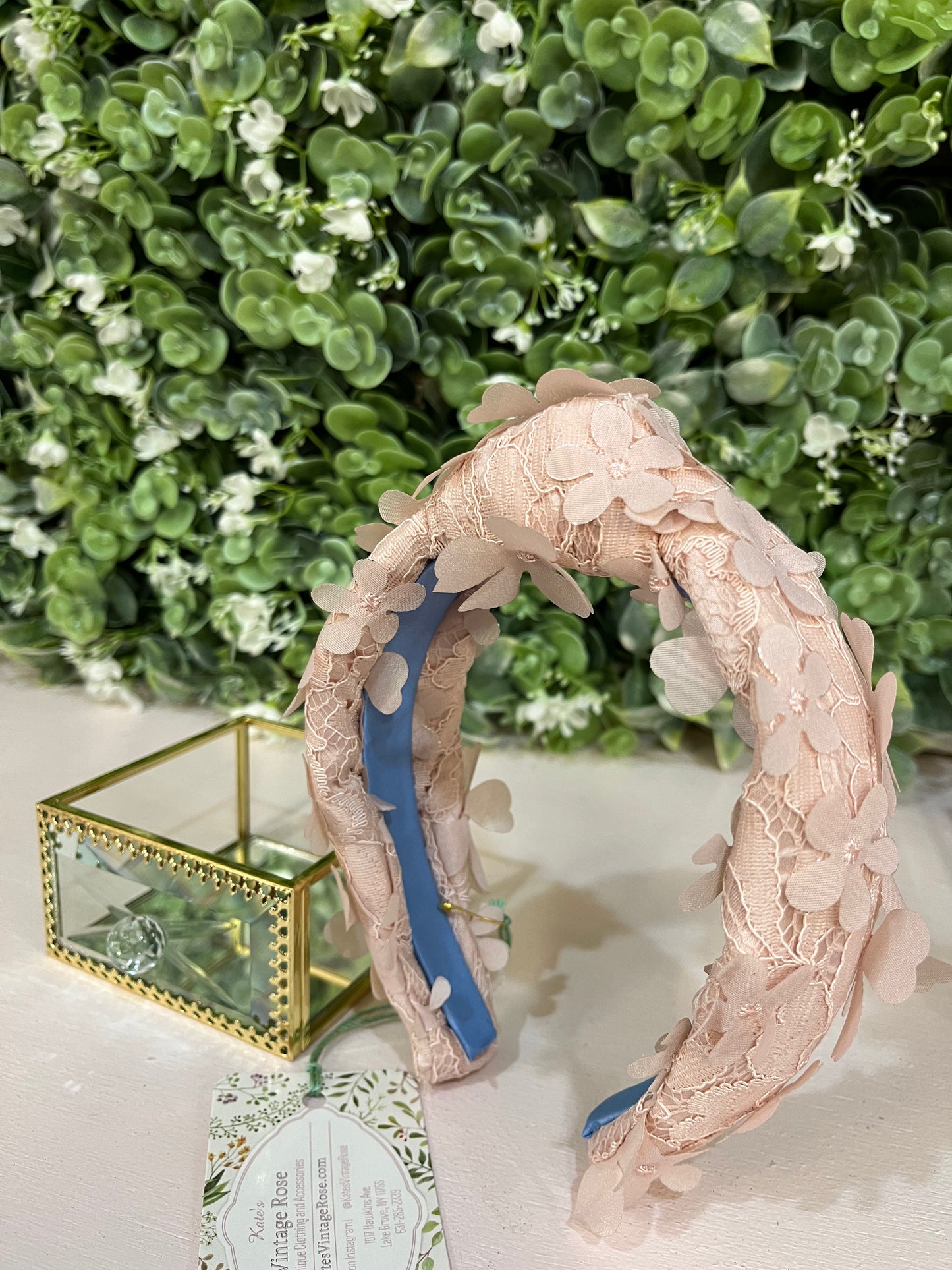 Pink Lace 3D Floral Top Knot Headband