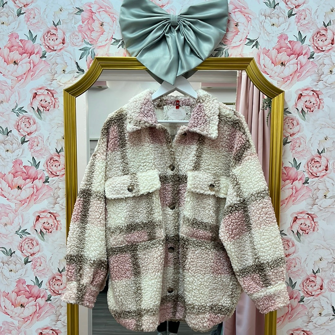 Aspen Plaid Light Sherpa Jacket