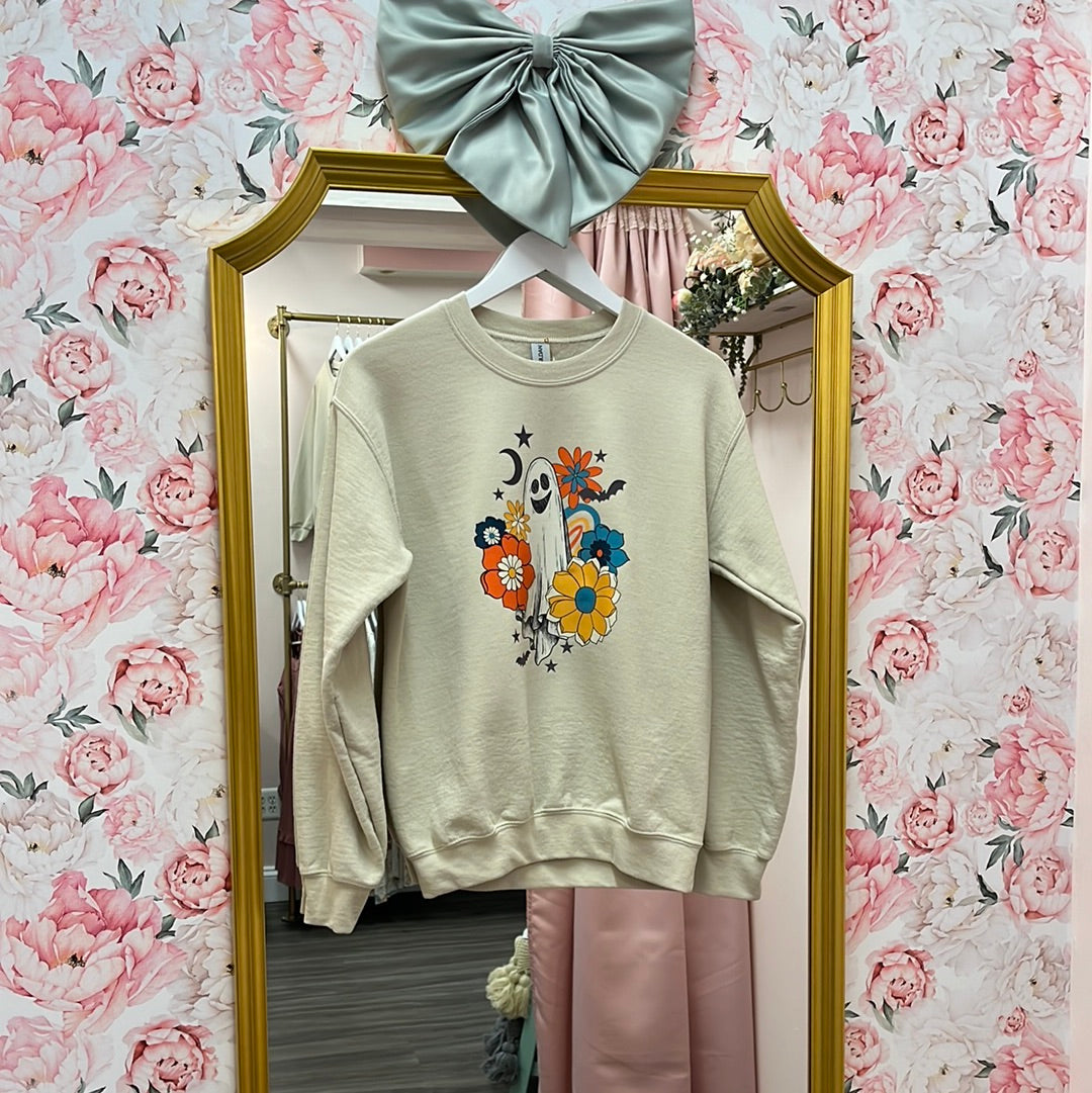 Retro Ghost Crewneck Sweatshirt