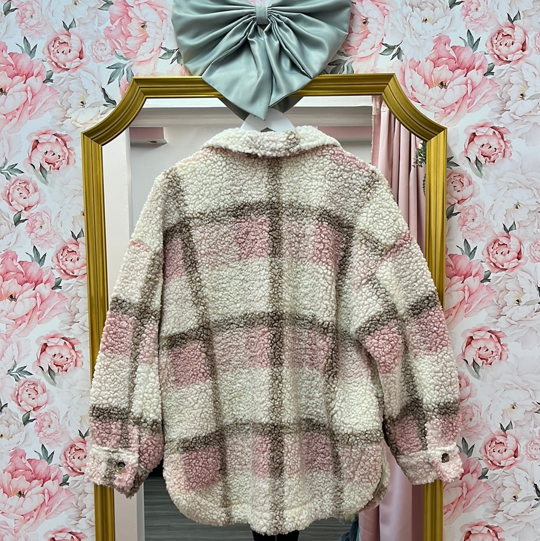Aspen Plaid Light Sherpa Jacket