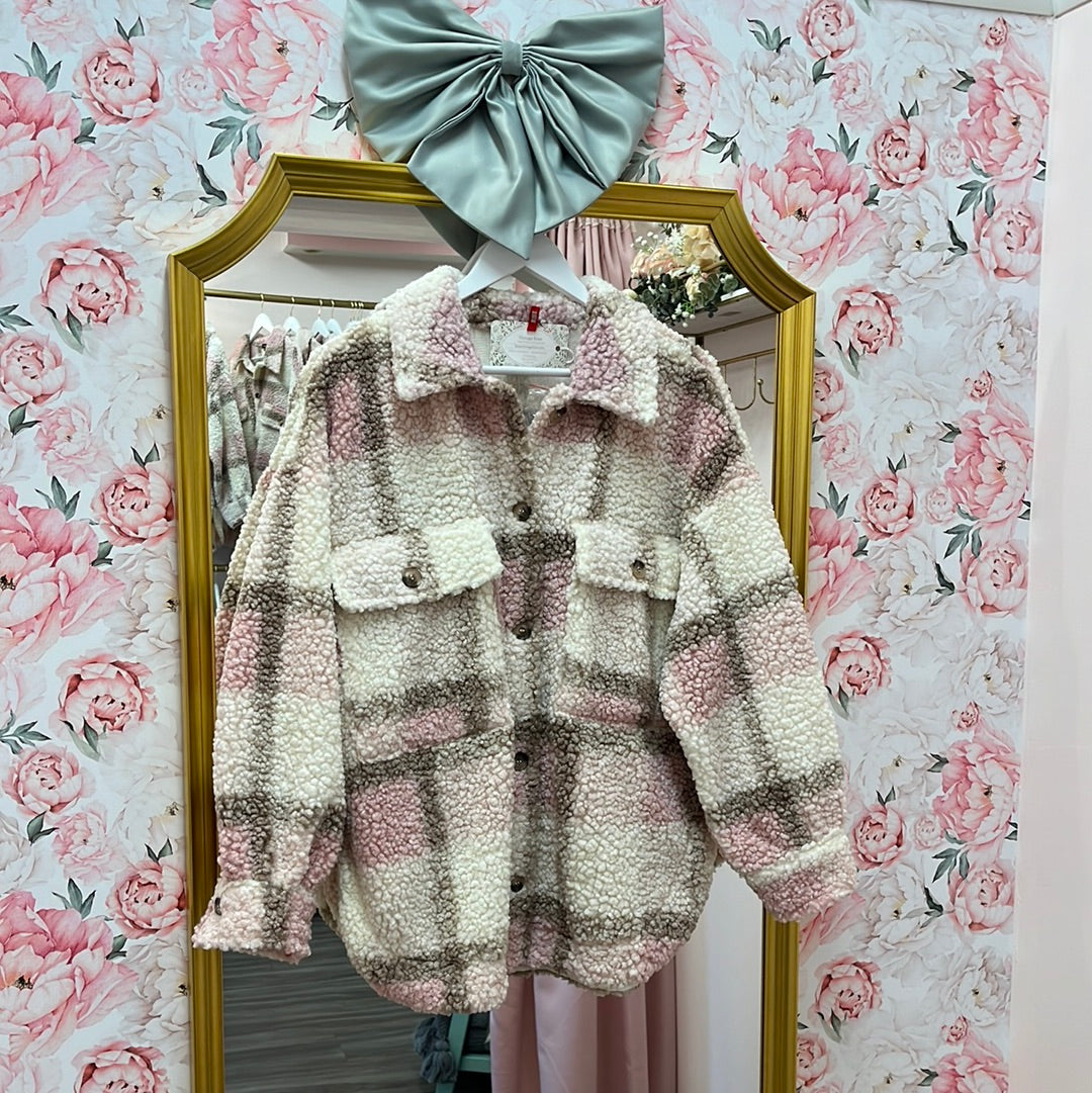 Aspen Plaid Light Sherpa Jacket