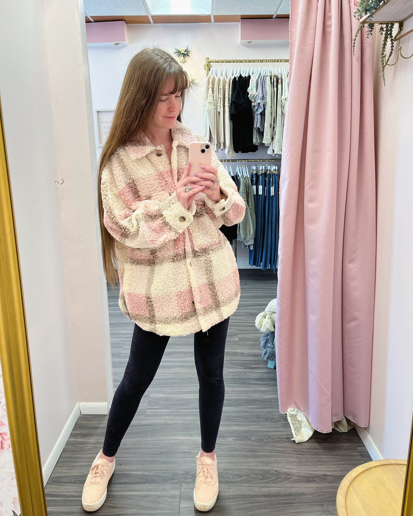Aspen Plaid Light Sherpa Jacket