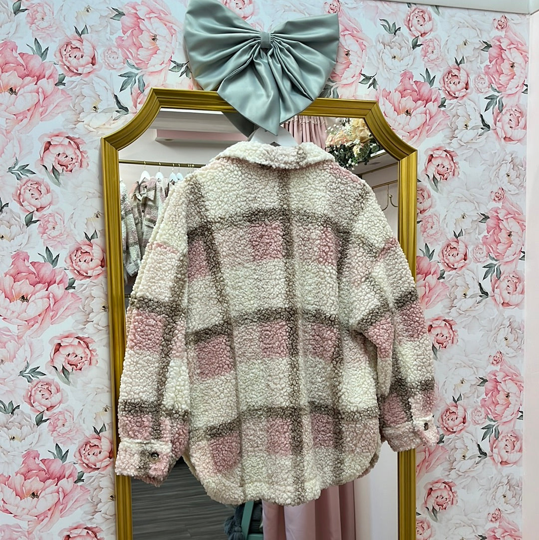 Aspen Plaid Light Sherpa Jacket