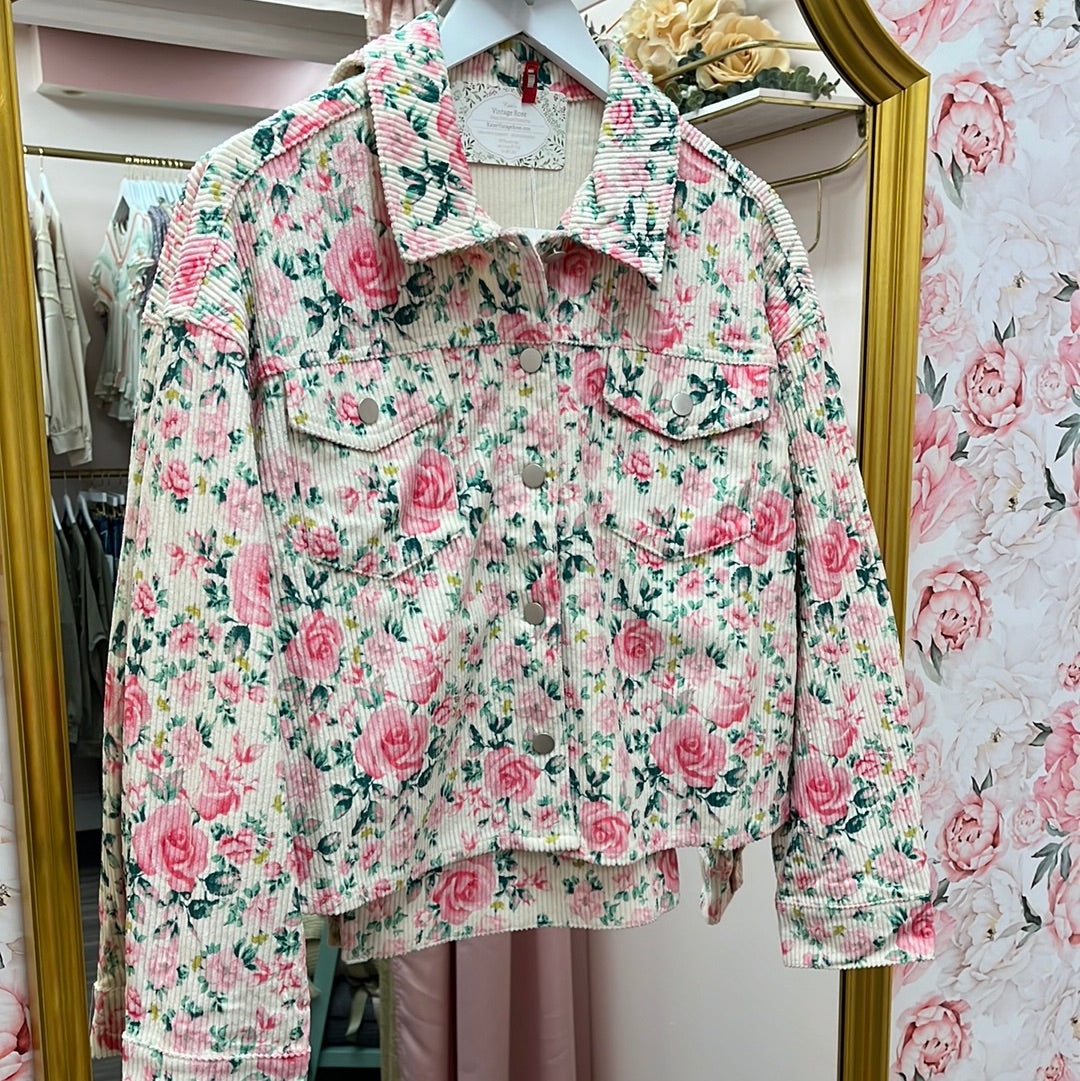 Rosie Floral Corduroy Jacket