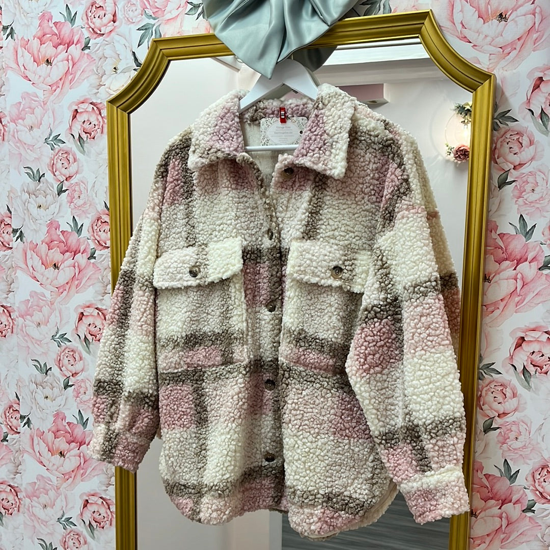 Aspen Plaid Light Sherpa Jacket