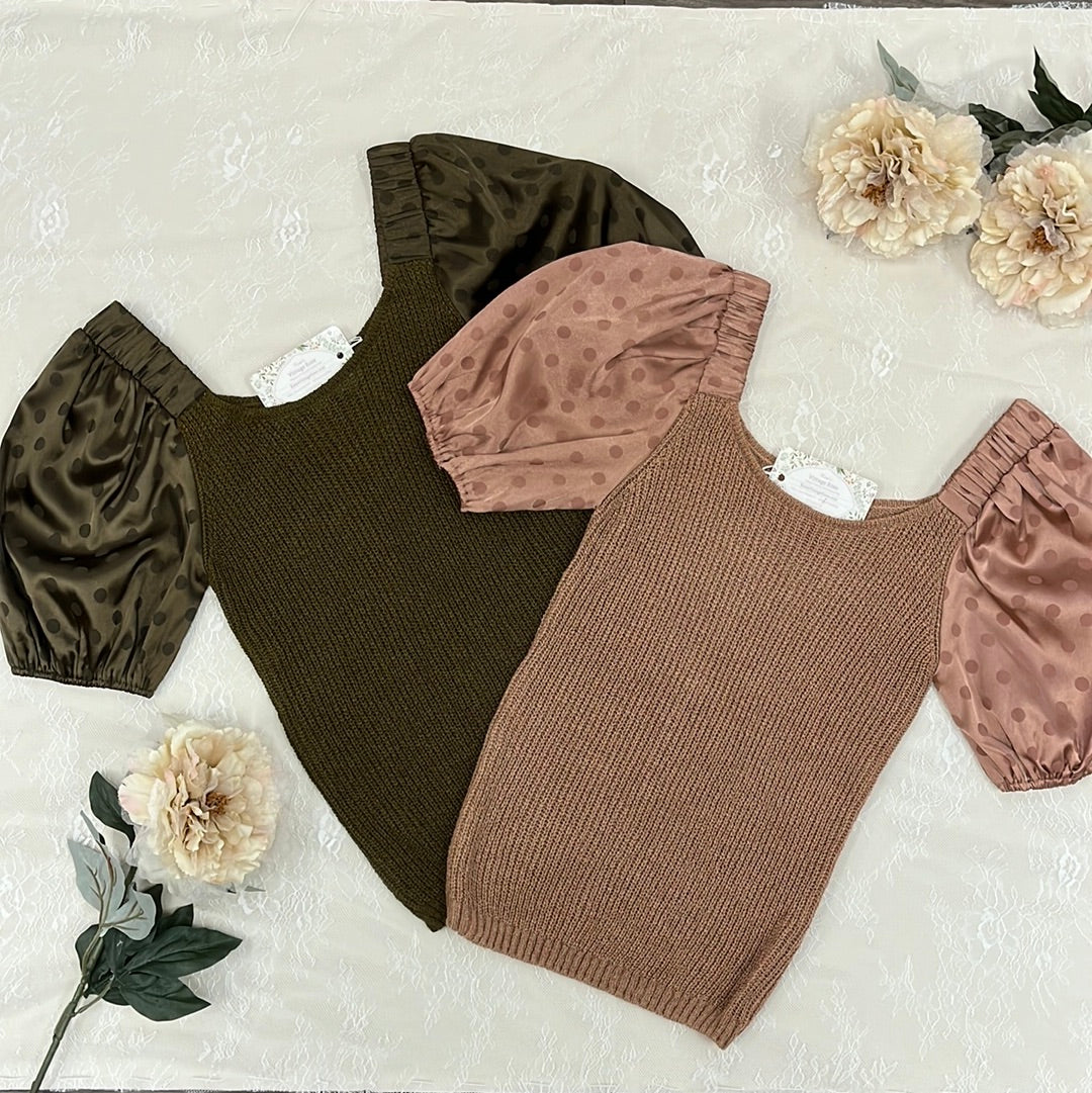 Hollie Puff Sleeve Knit Top