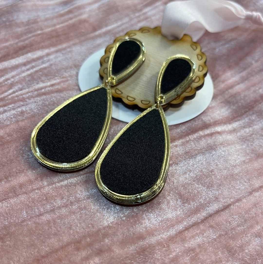 Ava Black Satin Earrings