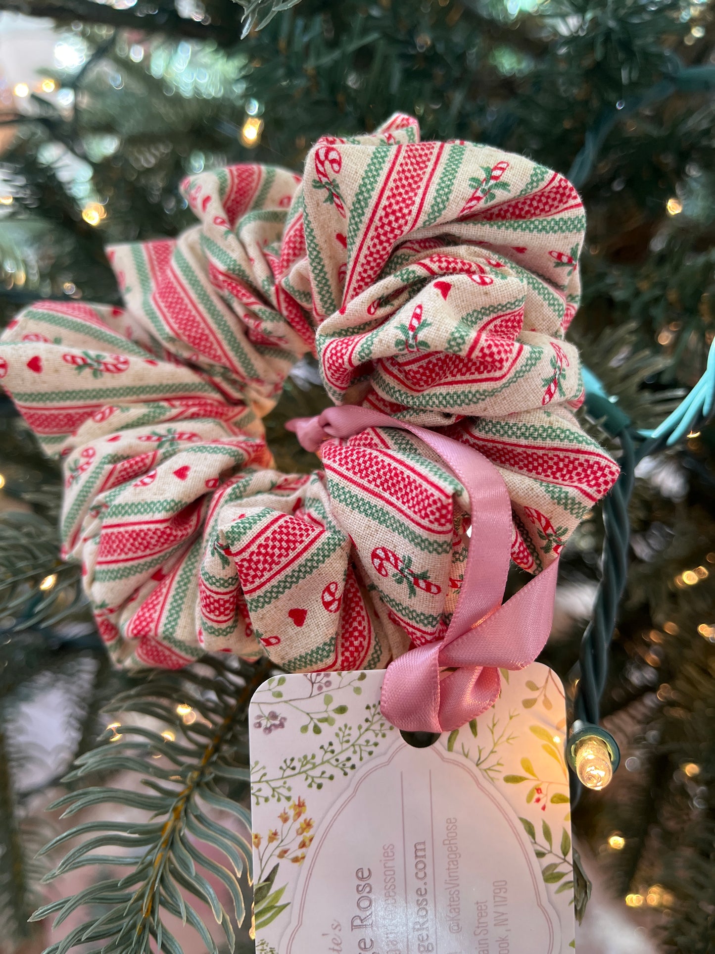 Handmade Candy Cane XL Cotton Scrunchie