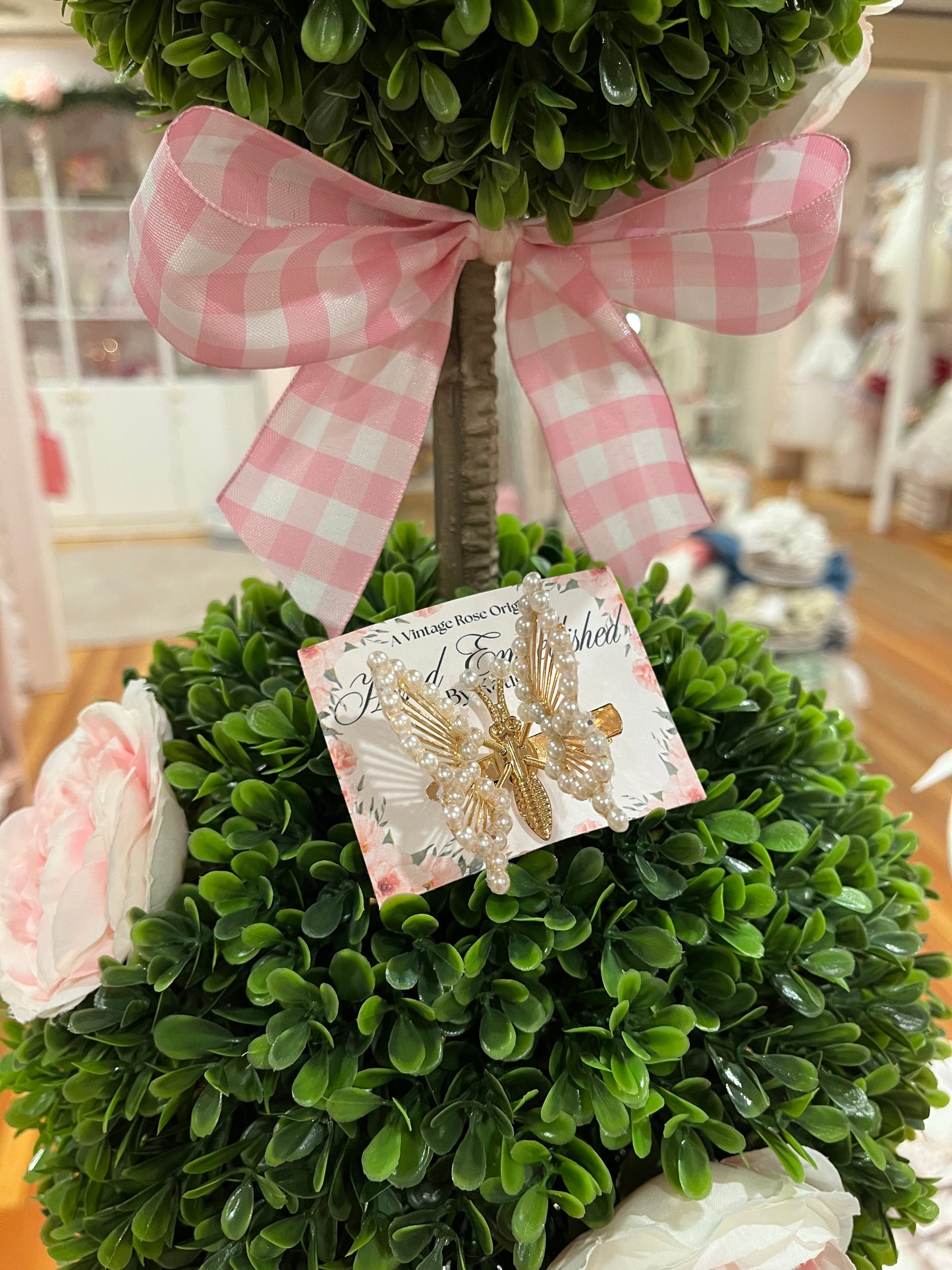 Bespoke Pearl Embellished Butterfly Hair Clip