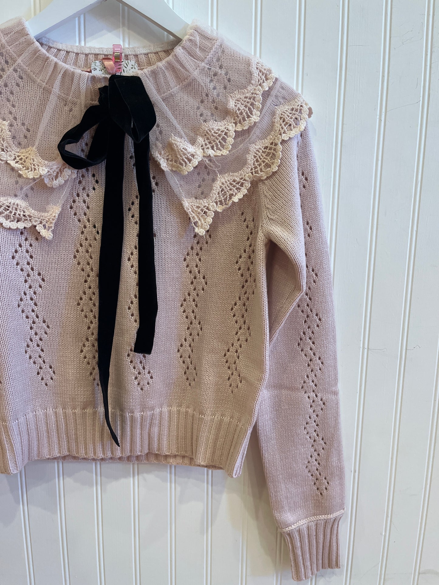 Mary-Ellen Lace Collar Sweater