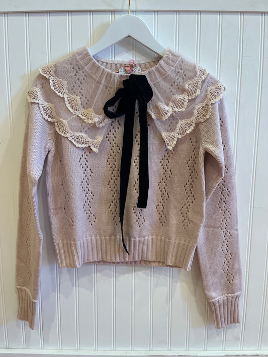 Mary-Ellen Lace Collar Sweater