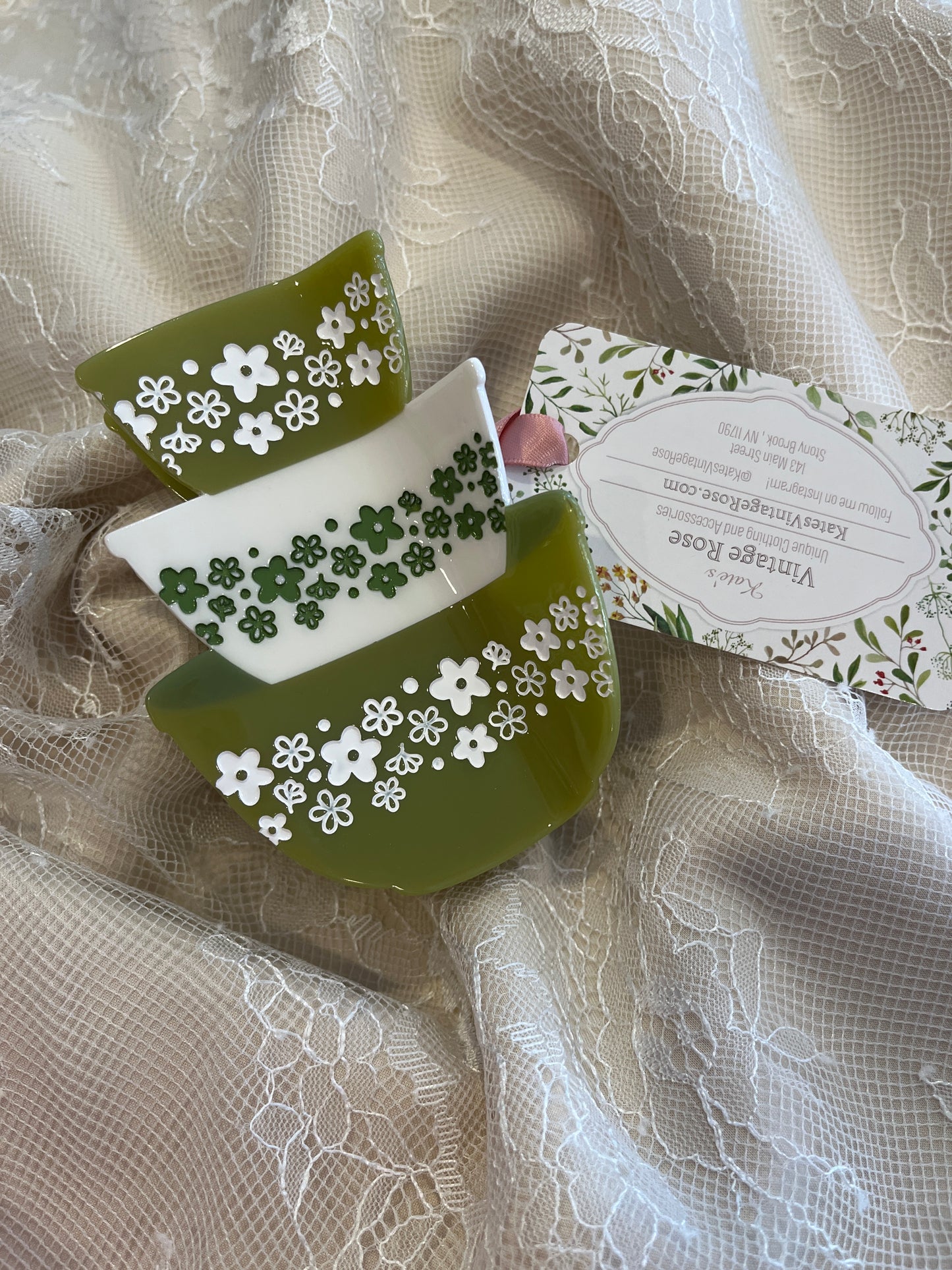 Vintage Pyrex Inspired Hair Claw Clip