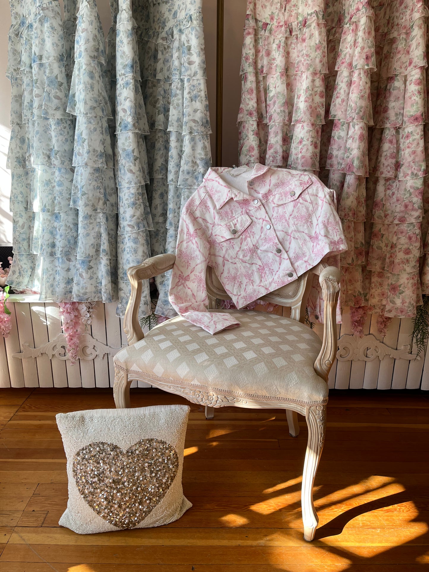 Pink Ribbons and Roses Lightweight Twill Jacket