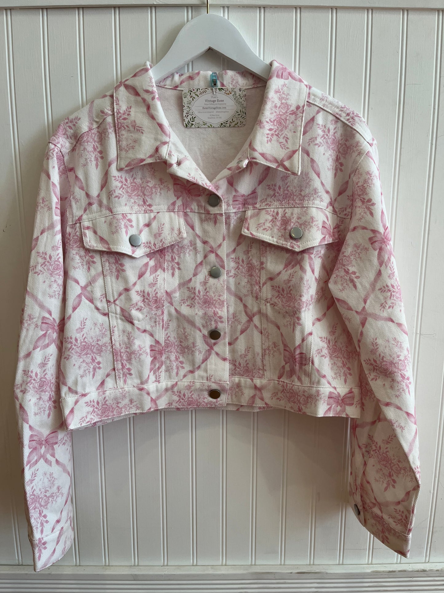 Pink Ribbons and Roses Lightweight Twill Jacket