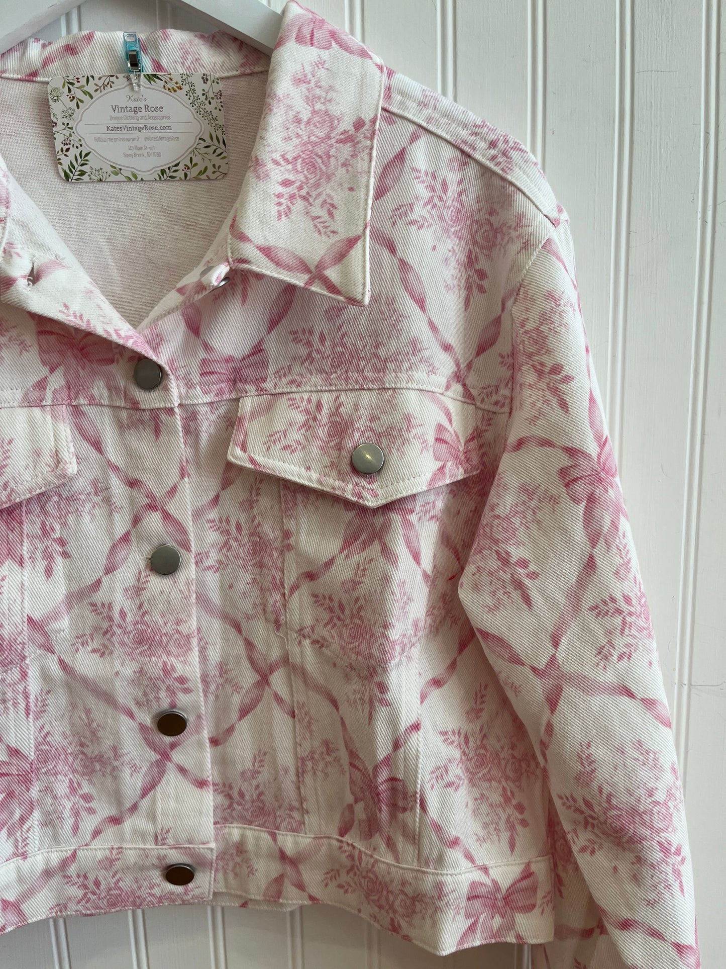 Pink Ribbons and Roses Lightweight Twill Jacket