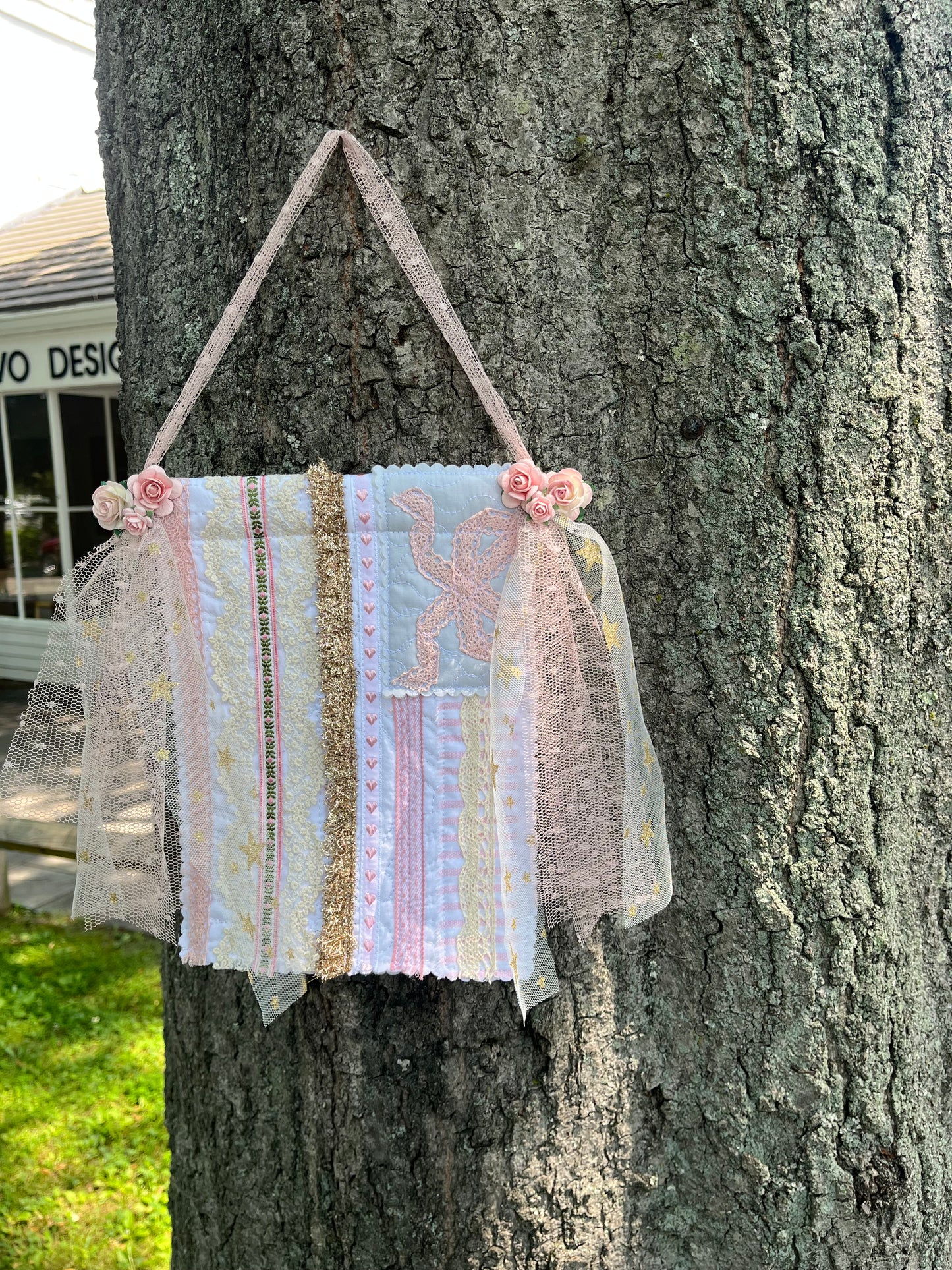 *Custom listing * Pink American Flag with Mulberry Flowers
