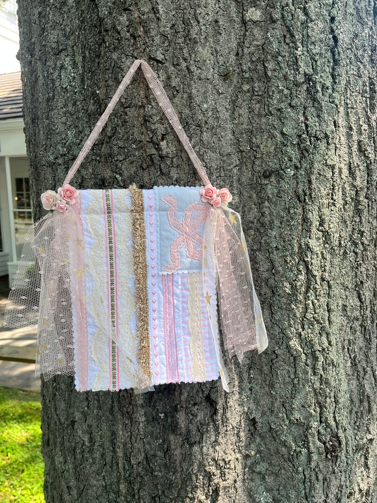*Custom listing * Pink American Flag with Mulberry Flowers