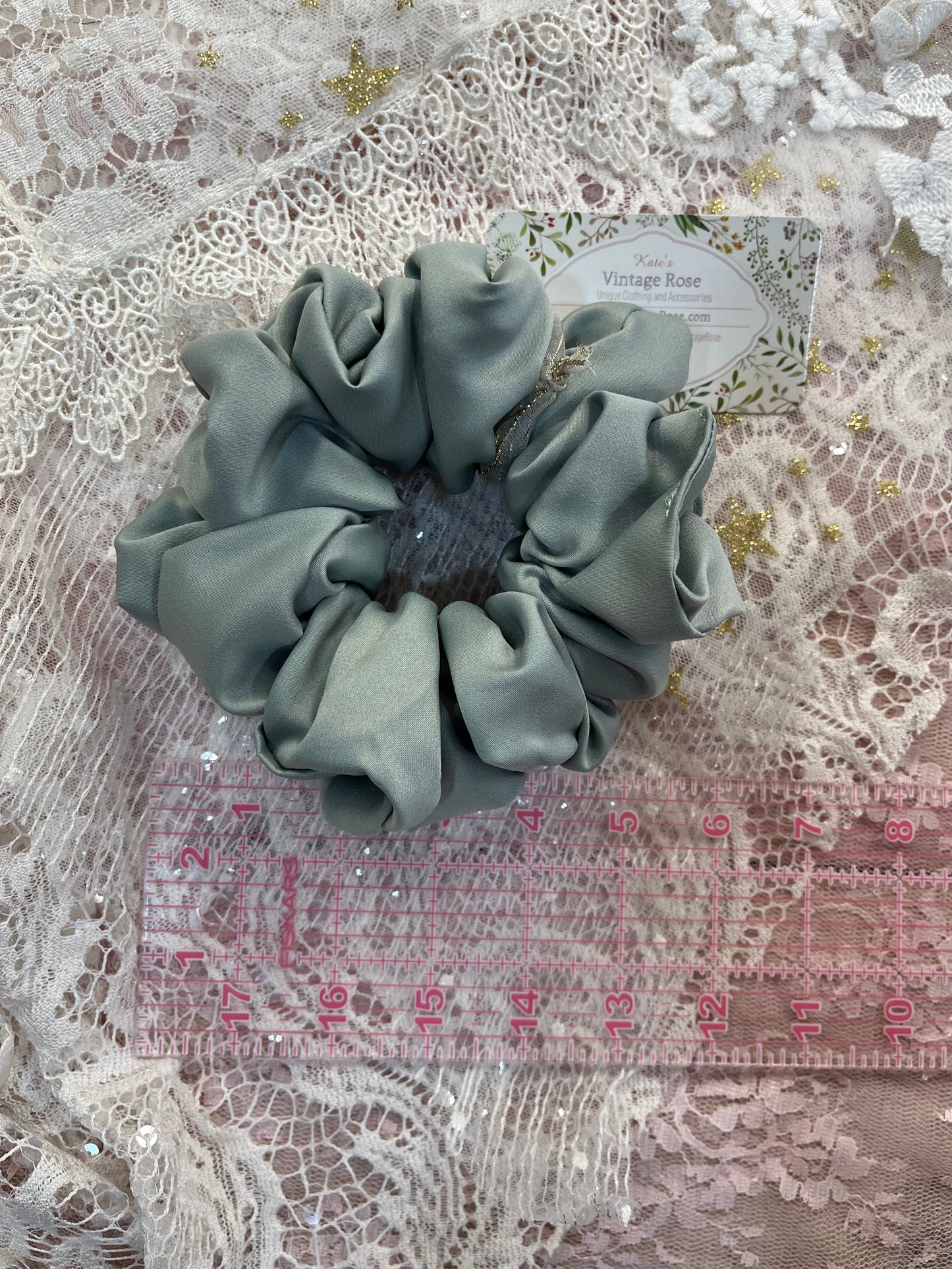 Sage Green XL Satin Around The Bun Scrunchie