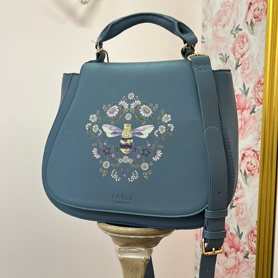 Signature Bee XBody Satchel Grey/Blue