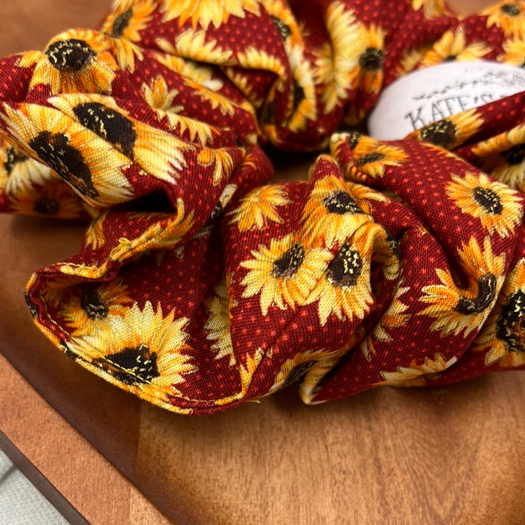 XL Red Sunflower Scrunchie