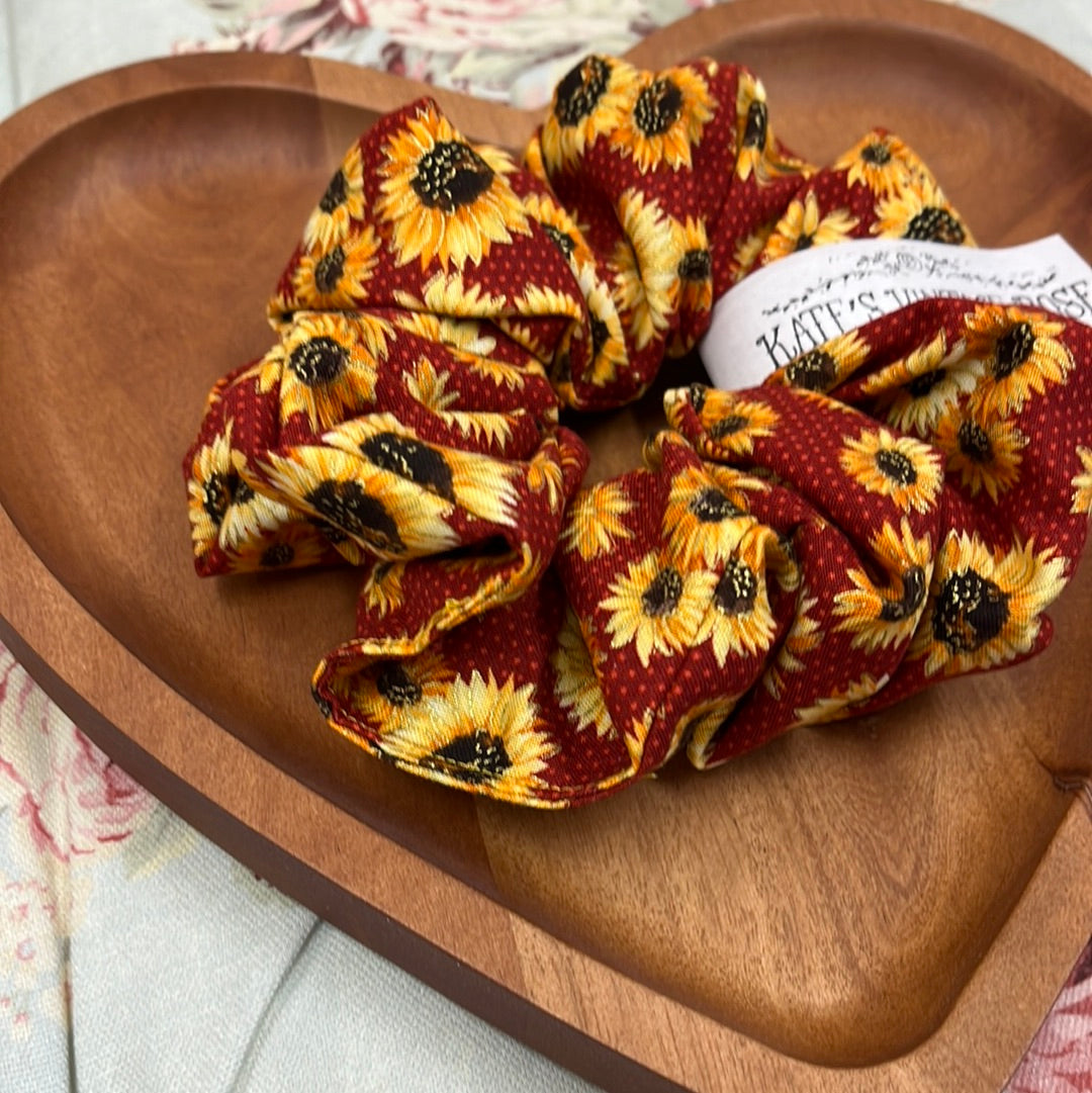 XL Red Sunflower Scrunchie