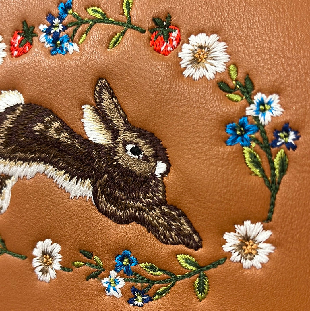 Rabbit embroidery mini Vintage Bag