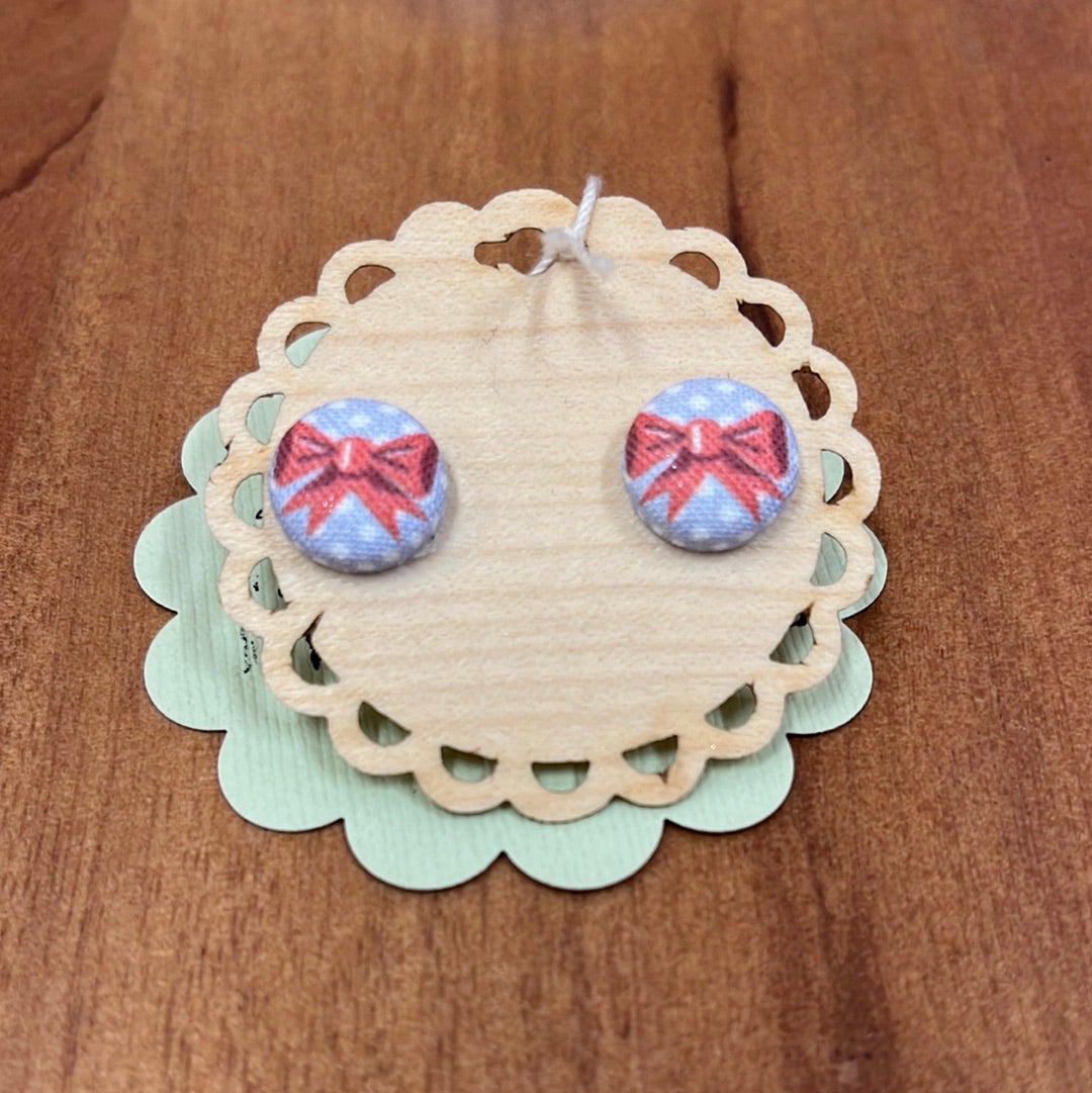 Red Bow Earrings