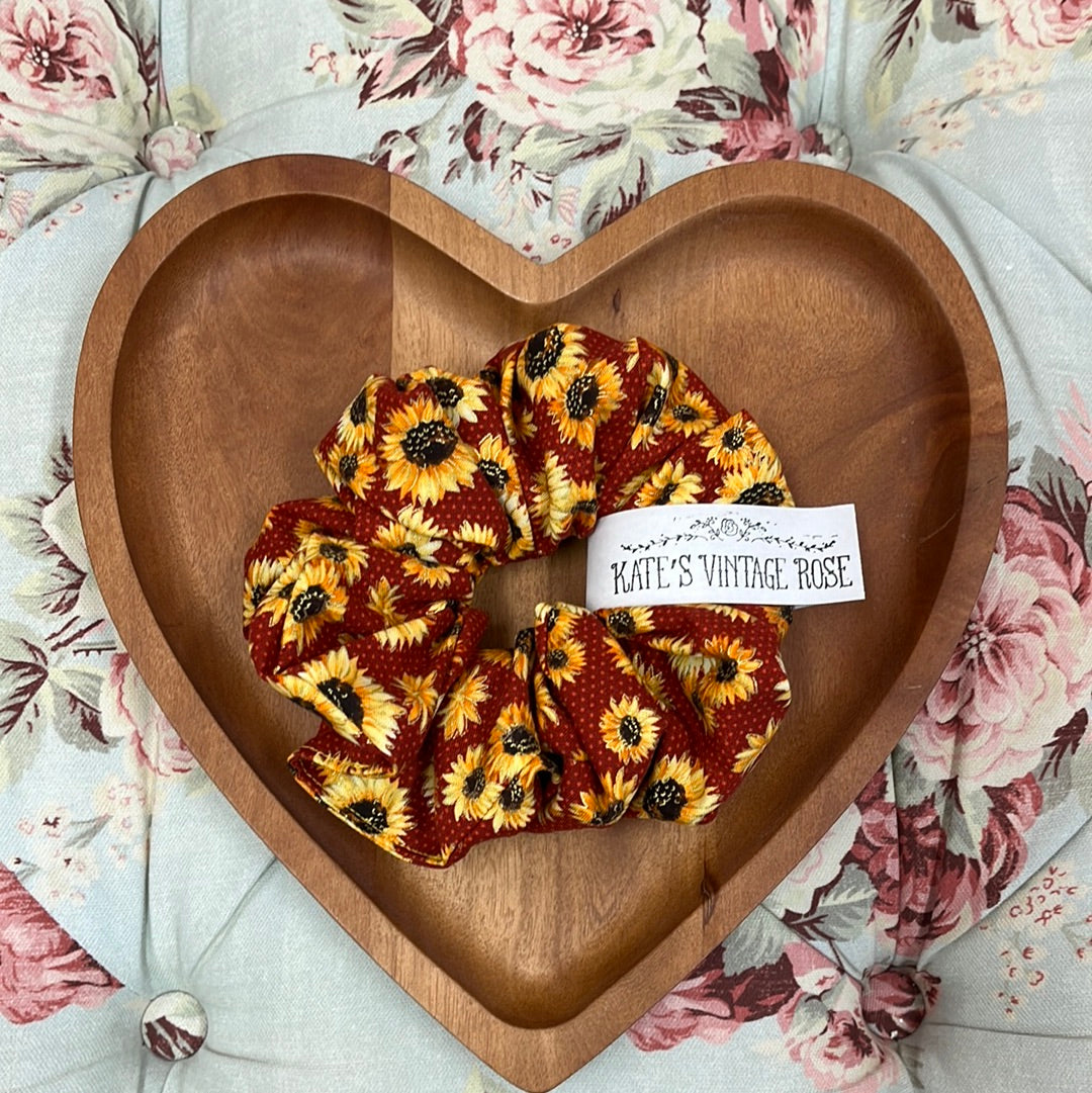 XL Red Sunflower Scrunchie